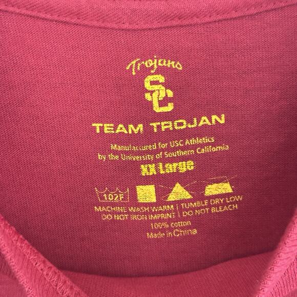 USC Southern California Trojans Football Shirt Men’s XXL Red Short Sleeve Cotton - Picture 6 of 10
